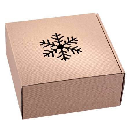 Pudełko prezentowe EKO Kraft 4 22x22x10 cm - ŚNIEŻYNKA